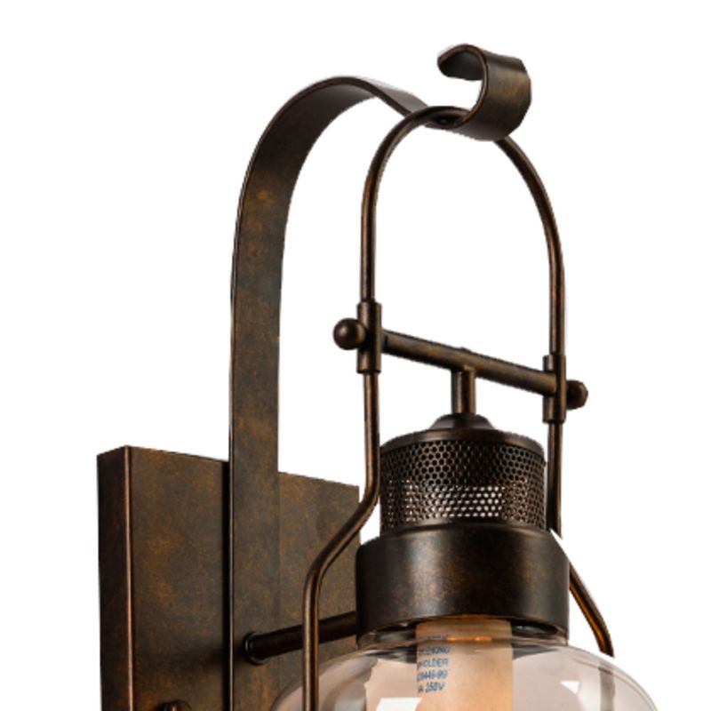 Iron and Glass Wall Lamp Industrial Style Black / White / Rust Wall Sconce