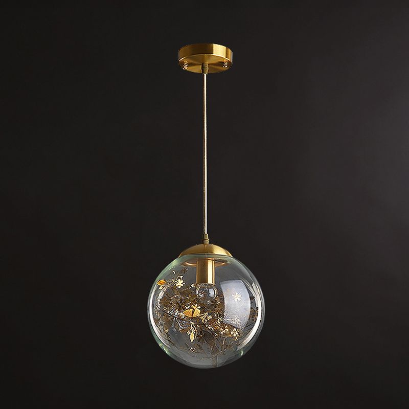 Forme sphérique de style moderne Sanging Sconce Glass 1 Pendante lumineuse pour balcon