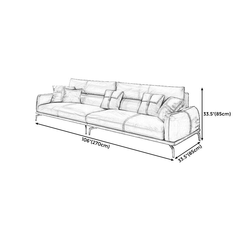 Black Frame Modern Style with Pillow Back Against Leather/leather Seat
