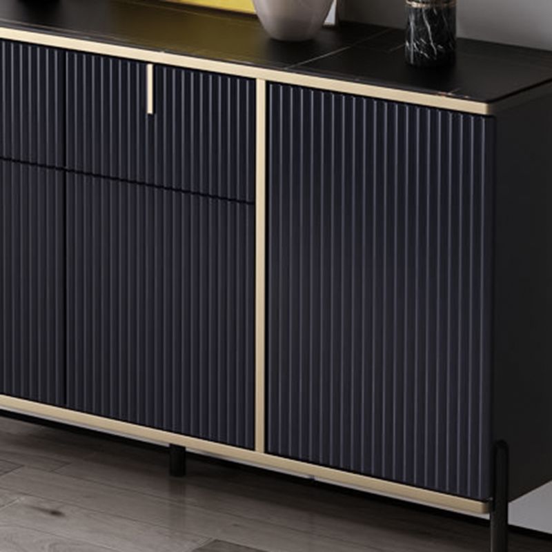 Glam Style Sideboard Sintered Stone Top Server with Door and Drawer
