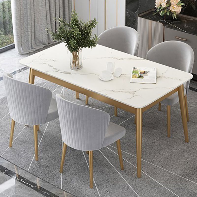 Traditional Luxury Dining Table Rectangle Sintered Stone Table for Home
