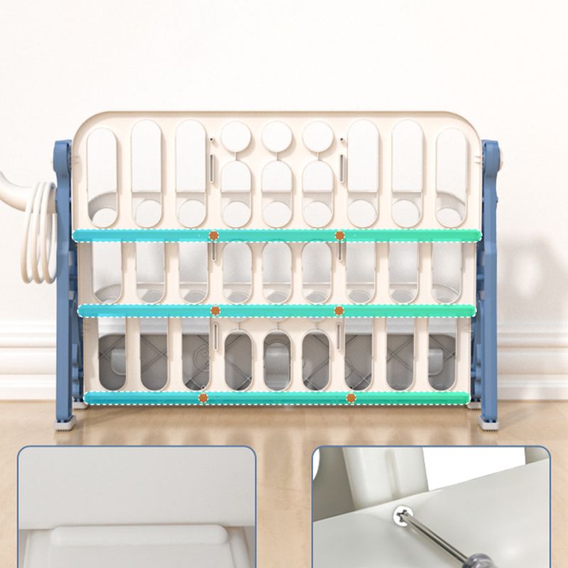 Contemporary Plastic Bookshelf Open Back Bookcase with Animals Theme