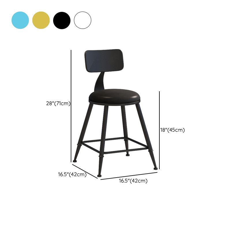 Industrial Iron Bar Stool Bar Height Armless Stool with Cushion