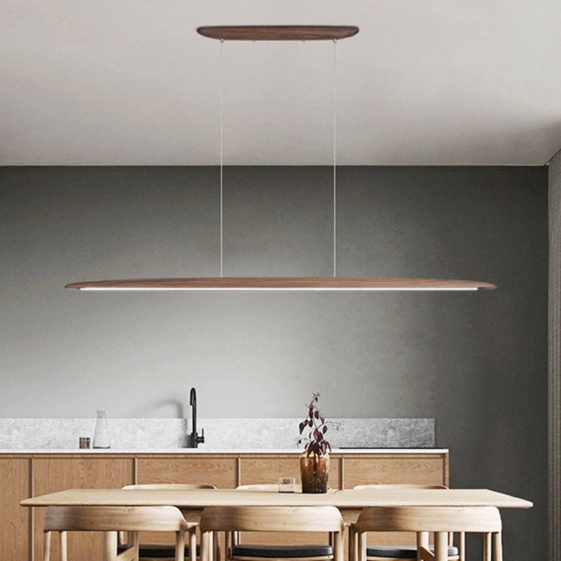 Walnut Island Lighting Fixture Modern 1-Head Restaurant Suspension Lamp with Acrylic Shade
