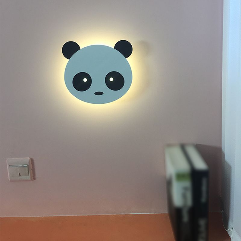 Unico tonalità in metallo a parete in metallo in stile kid a parete leggera monte leggera in bianco