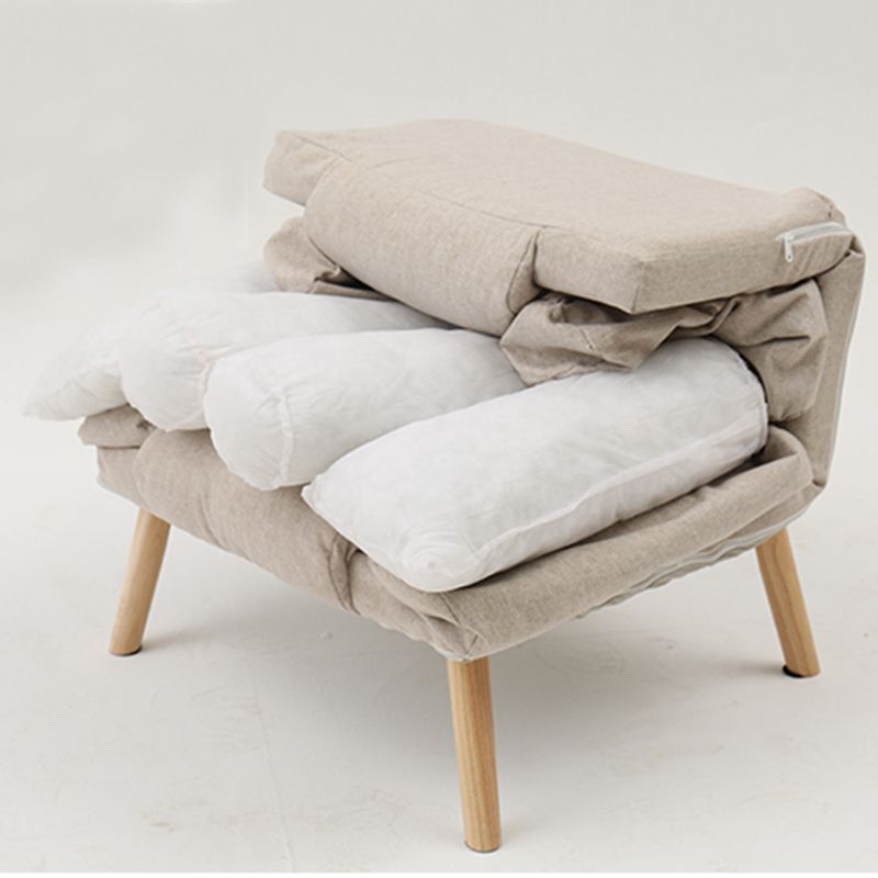 29.52"Wide Armchair Cotton Blend Arm Chair with Basic Four Legs and Pillow Back