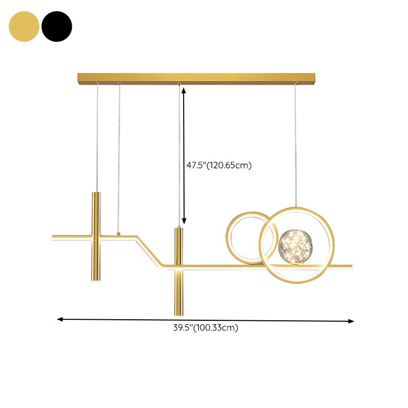 6-Lights Modern Style Island Pendants Metal Pendant Lights for Dining Room