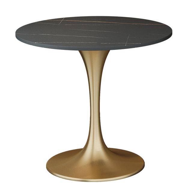 Round Sintered Stone Dining Table Traditional Luxury Dining Table with Tulip Base