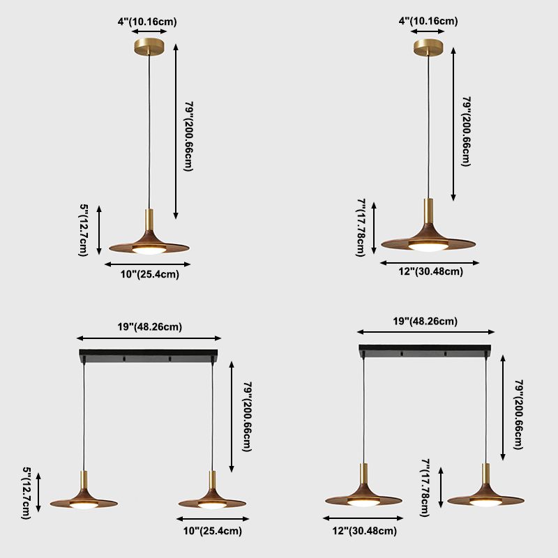 Le lampadario a sospensione a sospensione contemporanea con tonalità piatto in legno.