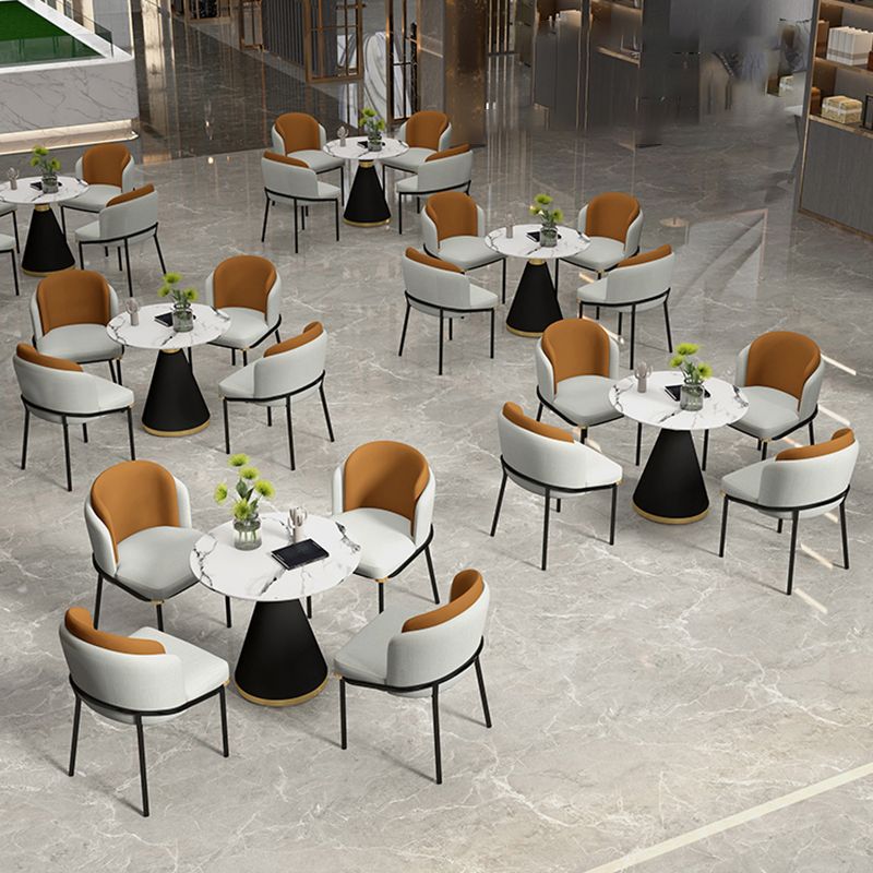 Modern Style Sintered Stone Dining Table Set Round 1/2/5 Pieces Dining Set for Home Use