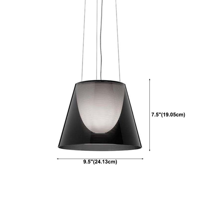 1 Light Barrel Hanging Pendant Modern Style Metal Hanging Lighting for Living Room