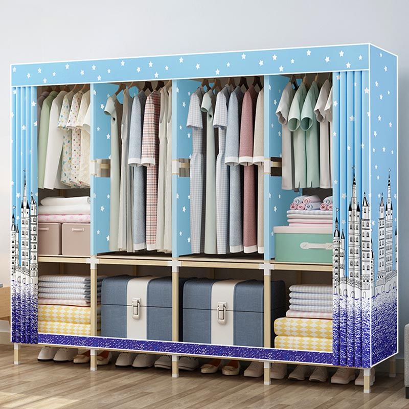 Contemporary Storage Cabinet Engineered Wood Wardrobe Closet