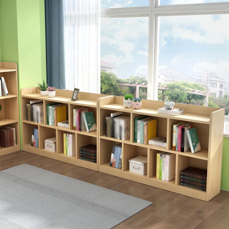 Estantería de espalda cerrada estantería natural de estilo sólido de madera maciza para oficina