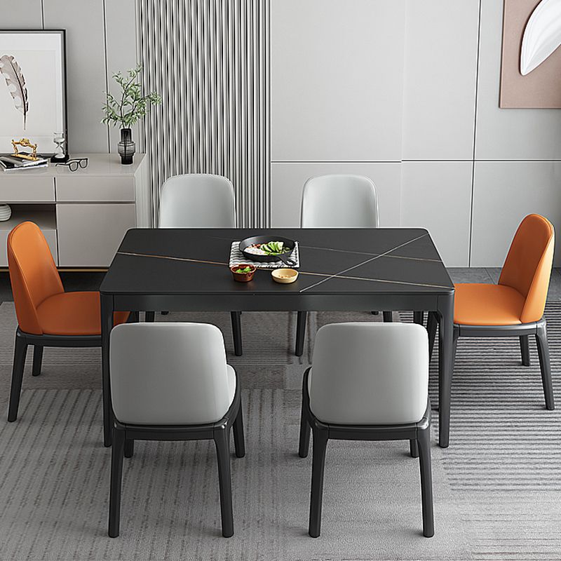 Tavolo da pranzo a 4 gambe in stile moderno tavolo fisso a tre colori di pietra sinterizzata