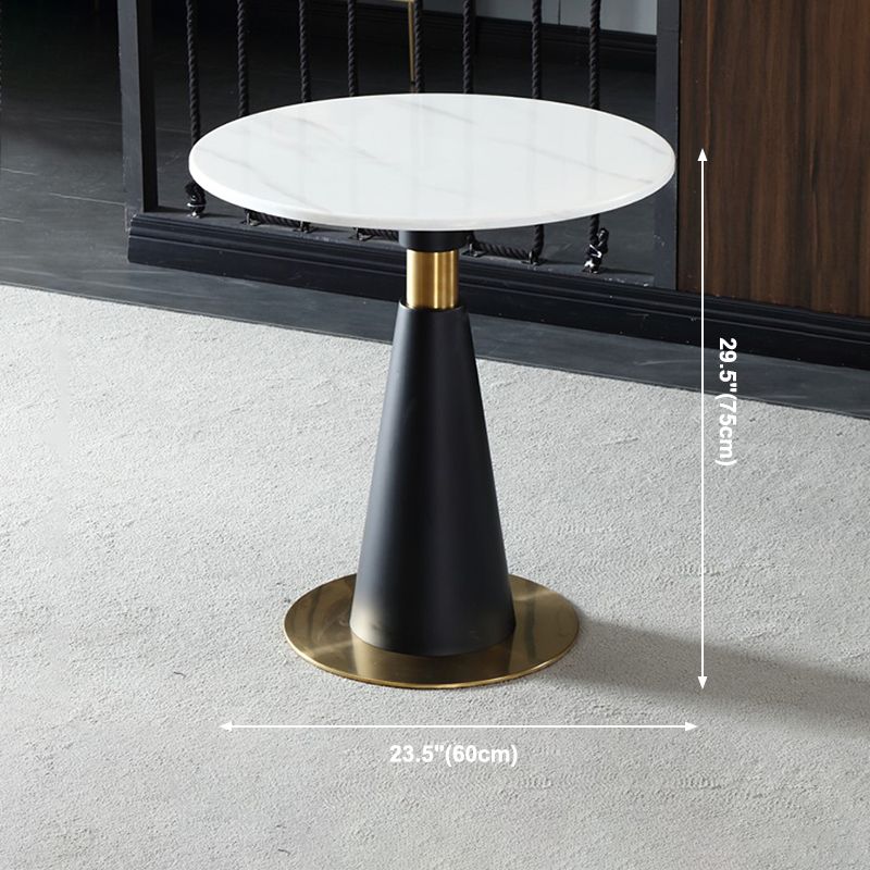 Metal Traditional Luxury Round Table Marble Top Indoor Table with Pedestal