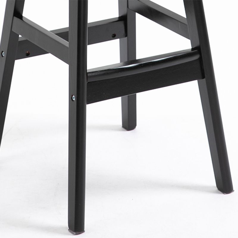 Taburete moderno de respaldo de respaldo sin brazo Taburete de bar de madera con cojín