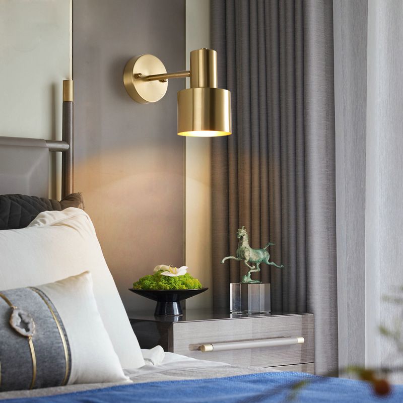 Modern Style Cylindrical Shape Wall Lighting Metal 1 Light Wall Lights for Bedroom