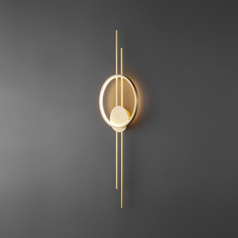 Single Contemporary Golden/Black Wall Mounted Sconce LED Linear Wall Light for Hallways