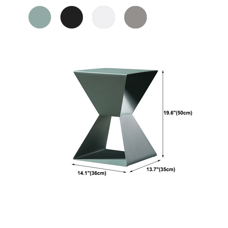 Rectangle Steel Top Side Table 19.68" Tall Abstract Base End Table with Shelves