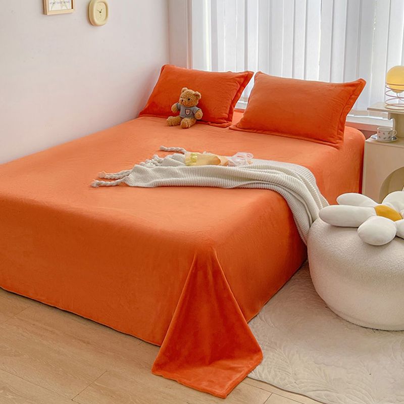 Solid Color Bed Sheet Set 100 Cotton Flannel Ultra Soft Bed Sheet Set