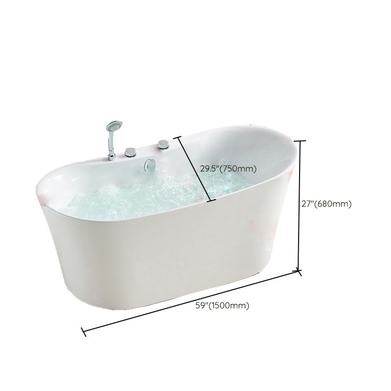 Freestanding Oval White Bath Soaking Handles Included Bathtub