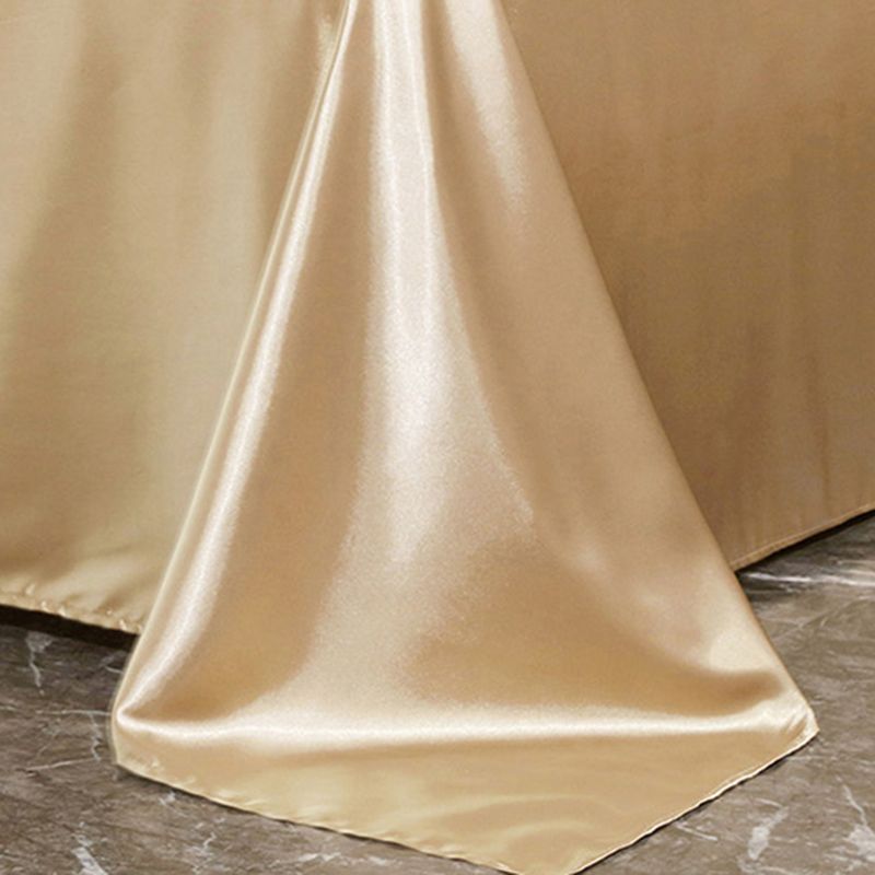 Elegant Fitted Sheet Modern Silk Ultra Soft Soild Bed Sheet Set