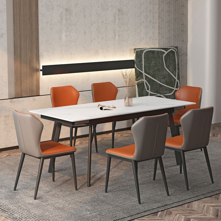 Contemporary Style Extendable Table Stone Rectangle Dining Table for Dining Room