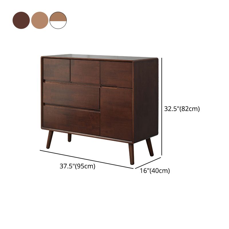 13.77" Wide /15.35" Wide Accent Cabinet Solid Wood 3/4/5  Drawers Cabinet in Brown