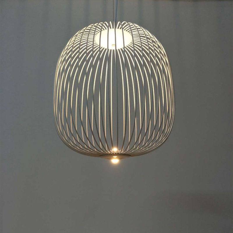 Simple Metal Hanging Light, Globe and Cage Shade 2-Light Hanging Lighting