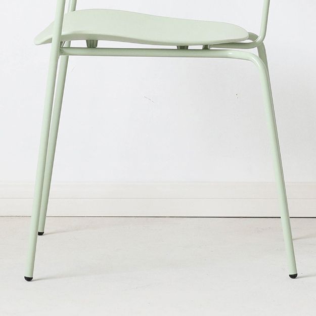 Industrial Metal Balcony Arm Chair Matte Finish Open Back Dining Chair (Set of 4)