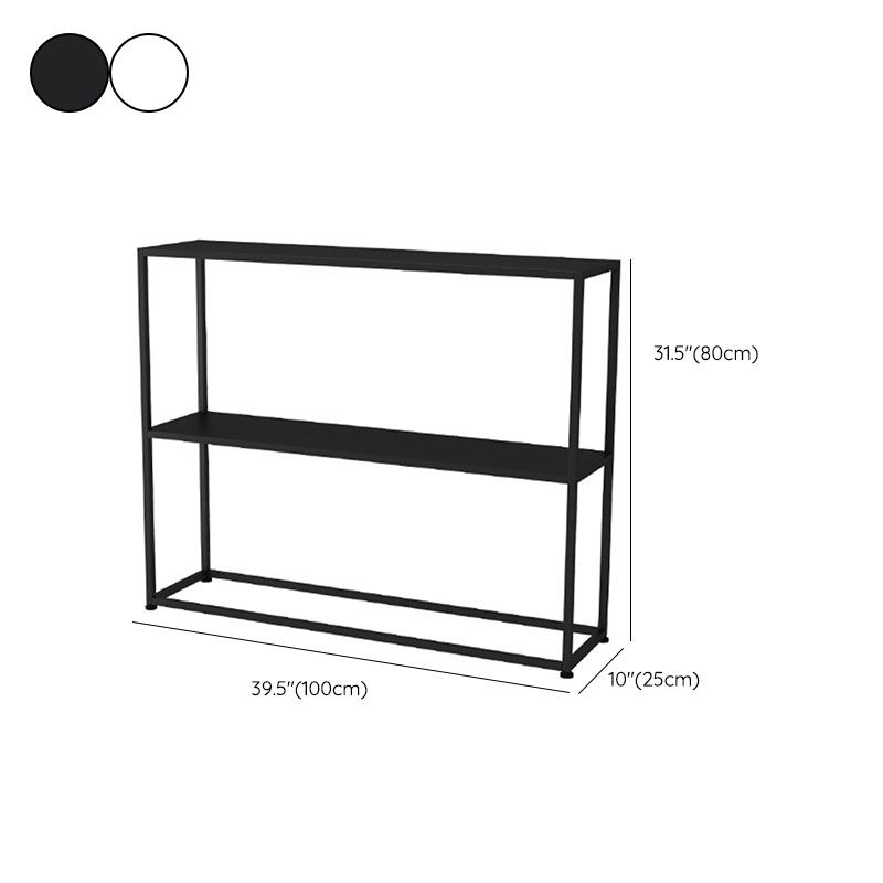 Contemporary Metal Bookshelf Etagere Open Back Bookcase with Shelves