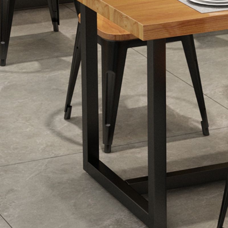 Industrial Dining Set 1/5 Pcs Solid Wood Top Dining Table and Armless Chairs