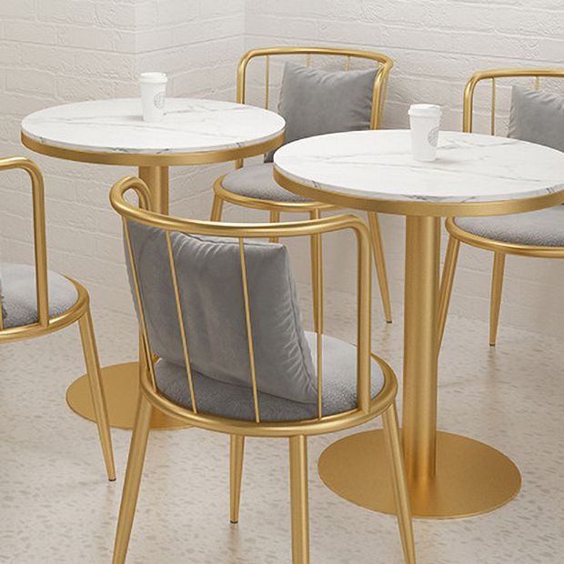 1/3 Pcs Metal Glam Dining Room Set with Round Table and Pedestal Base Dining Set