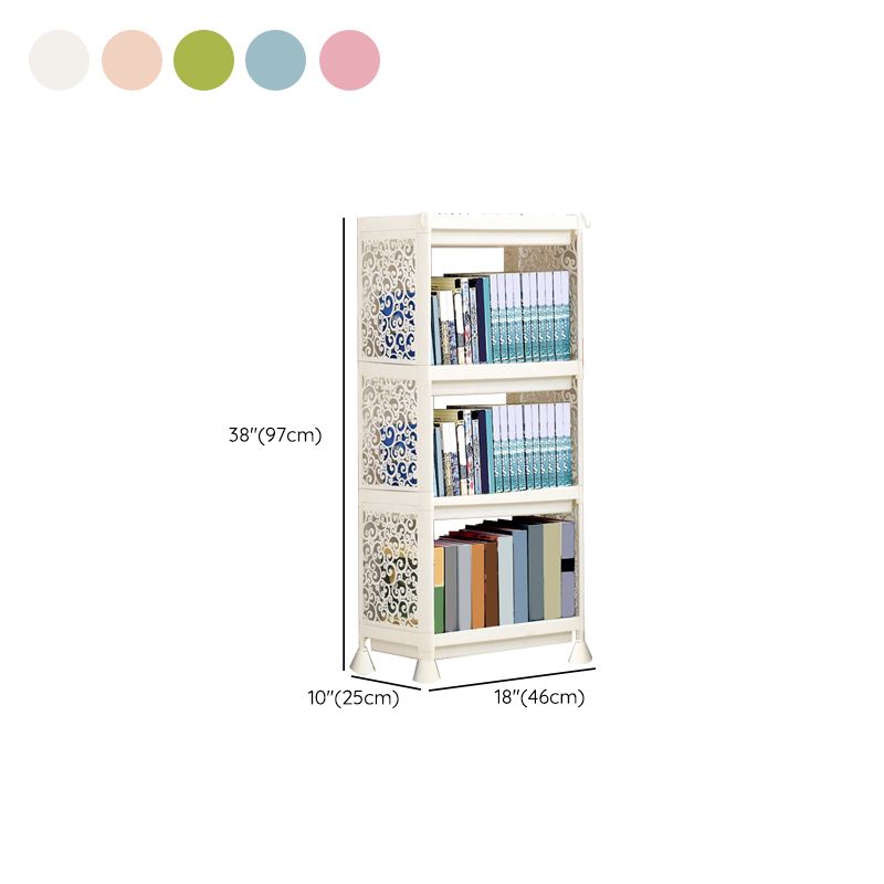 Contemporary Plastic Book Shelf Freestanding Cubby Storage Bookcase