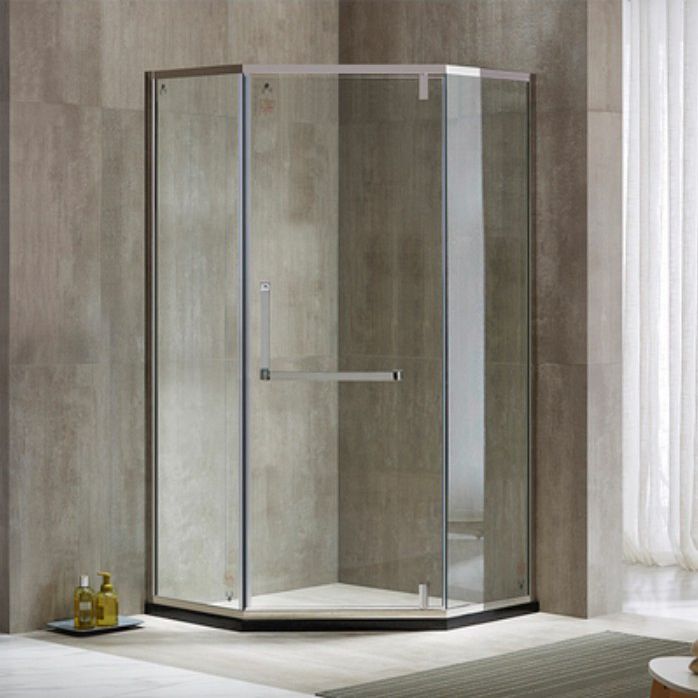 Pivot Stainless Steel Shower Enclosure Neo-Angle Clear Shower Stall