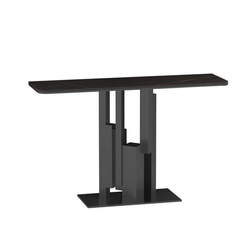 Glam Rectangular Stone Console Table -  11.81" W x  31.50" H Console Table