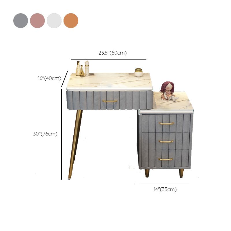 Lighted Mirror Makeup Vanity Luxurious Dressing Table Stool Set
