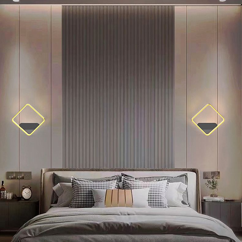 Modern Creative LED Wall Light Metal Acrylic Geometric Wall Lamp for Bedroom