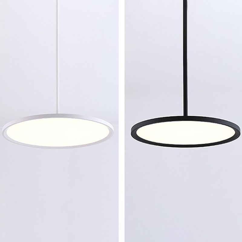 1 Light Round Suspension Pendant Modern Style Metal Down Lighting