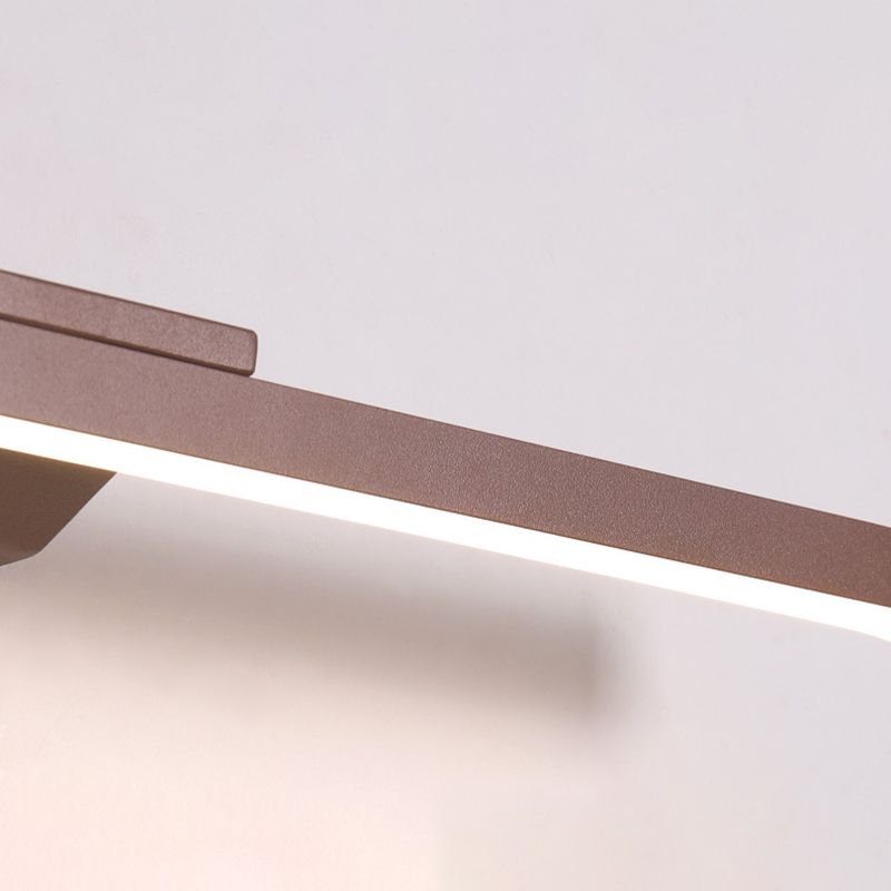 Contemporary Mirror Lamp Brown Metal Vanity Wall Light Fixtures for Bathroom