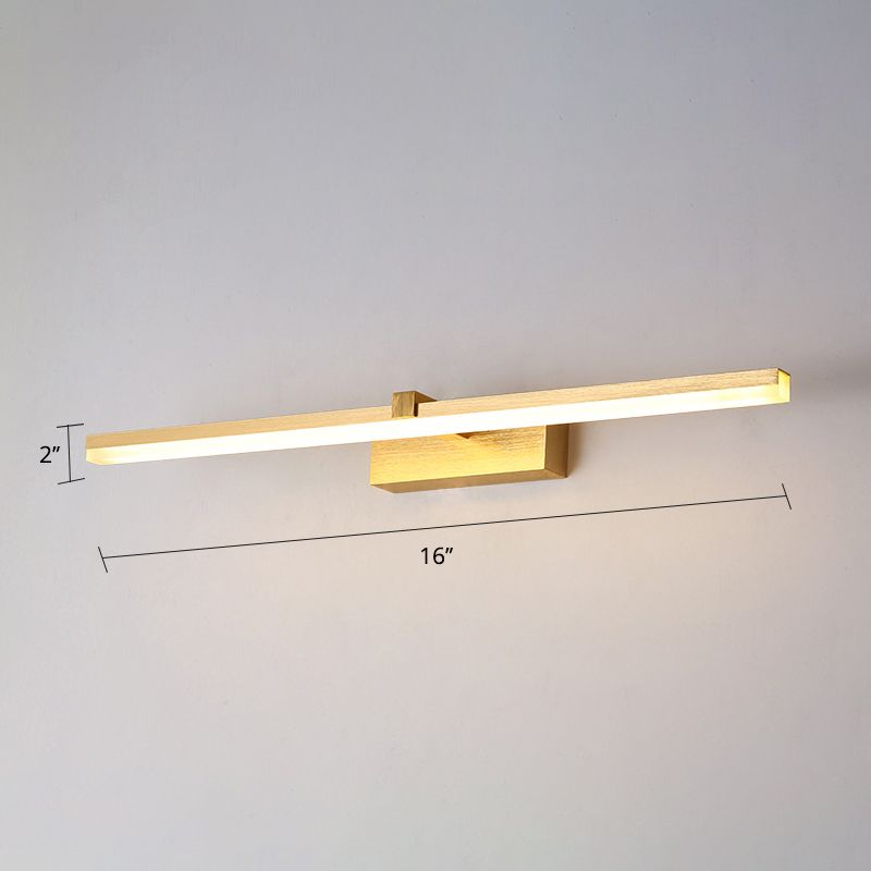 Gold Stick Shaped Bath Lighting Simplicity Metal LED Vanity Light Fixture for Bathroom