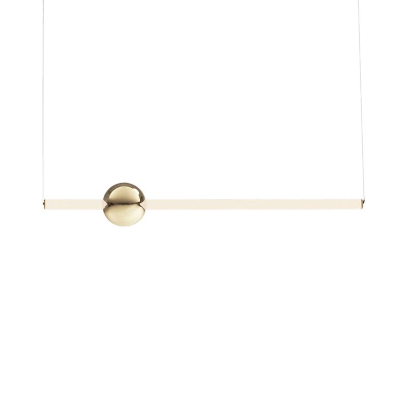 Röhrchen Weiß/Goldglas -Kronleuchterlampe Moderne 1 Lichter Gold/Weiß -LED -Decke Anhänger Licht mit horizontalem/vertikalem Design