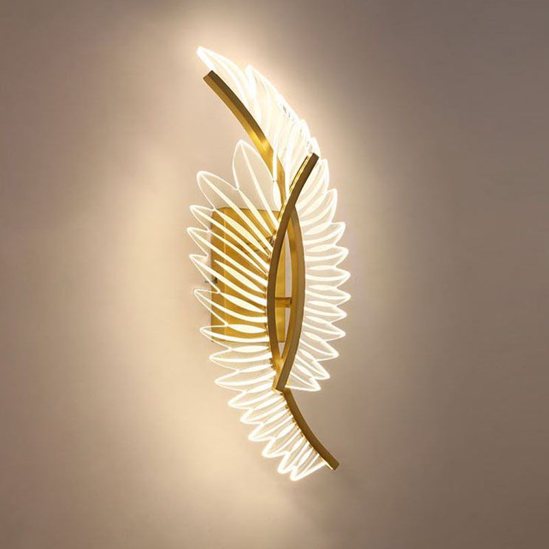 Contemporary Copper Acrylic Wall Mounted Lighting LED Wall Sconce for Bedroom