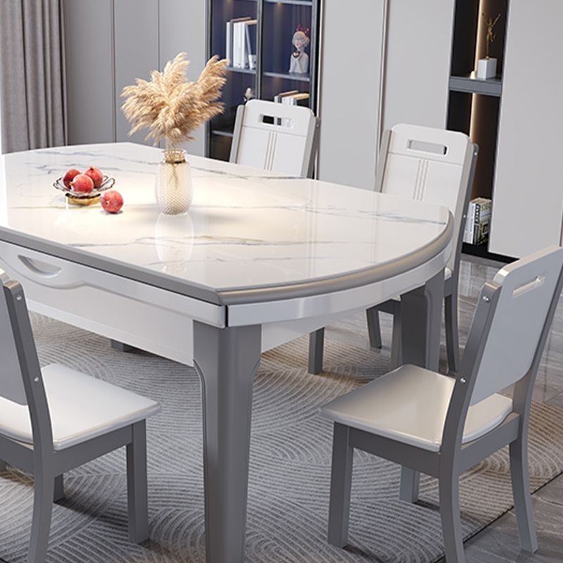 4 Legs Dining Room Table Extendable Dining Table for Kitchen