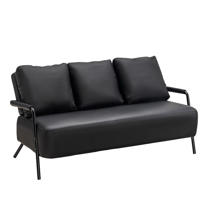 Metal Sofa with Bolster Pillows Contemporary with Four Legs Seating