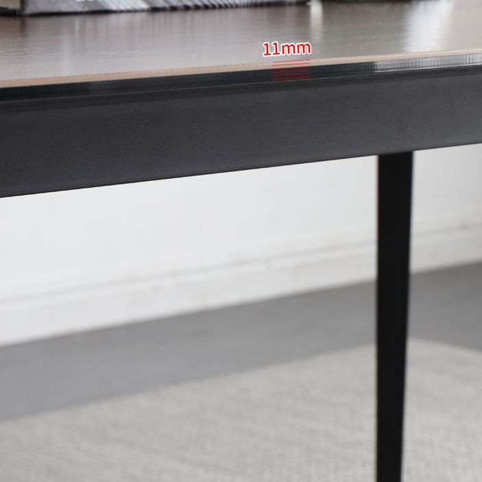 Mesa industrial de piedra sinterizada para restaurante, mesa de comedor rectangular con 4 patas de metal
