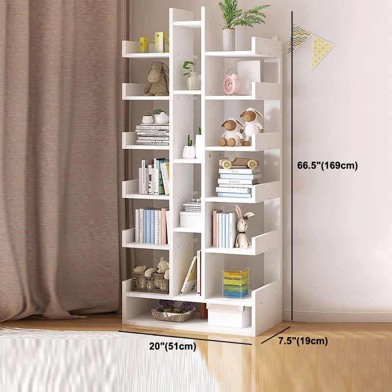 Scandinavian Manufactured Wood Etagere Bookshelf Vertical Open Bookcase for Home