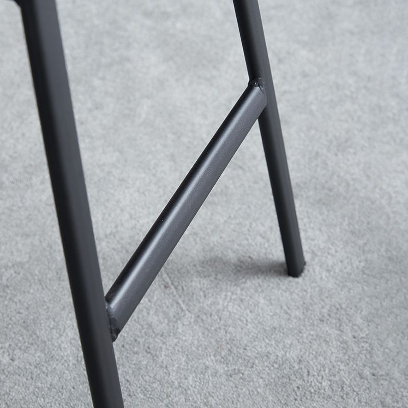 Modern Backrest Armless Counter Stool Iron Bar Stool with Seat and Pedal for Cafe