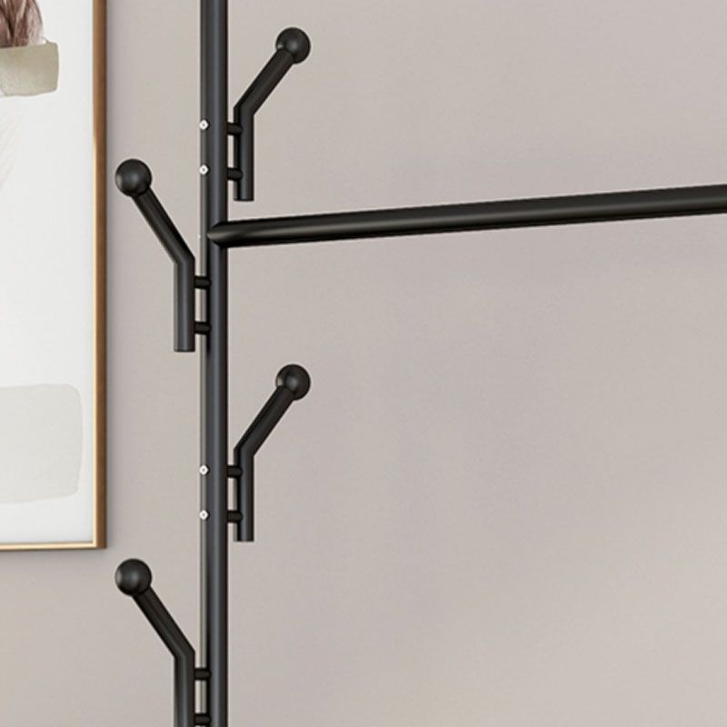 Modern Coat Rack Free Standing Solid Color Coat Rack with Storage Shelving