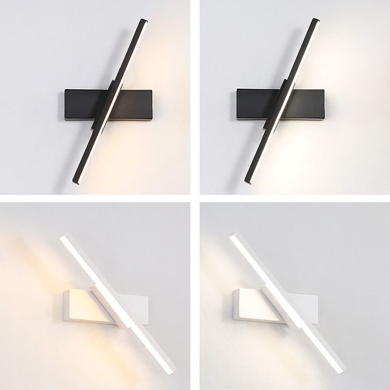 Moderne minimalistische stijl lineaire wandgemonteerde verlichtingsbeveiliging metaal 1 lichte wandwanden voor slaapkamer